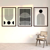 Black & White Home Black & White Rainbow, Sun & Moon Wall Poster Print Set Of 3 | Minimalist Wall Art | Black & White Wall Decor, Posters, $ 55.00, A Moment Of Now™